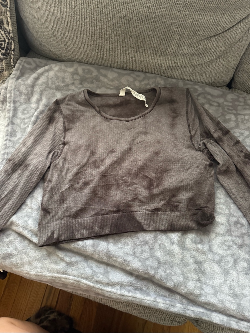 lululemon athletica Ribbed Long-Sleeve Crop Top - Brown